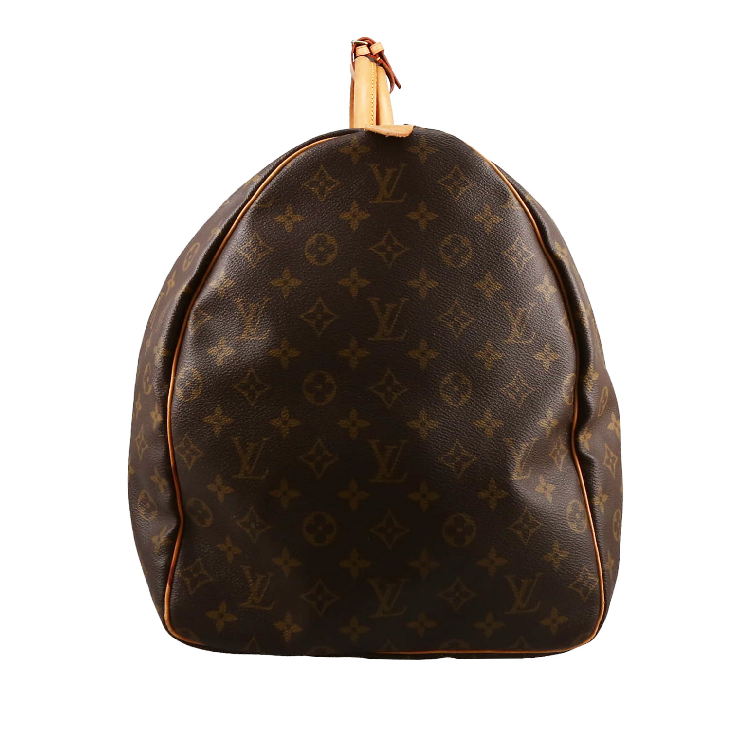 Louis Vuitton  Keepall 60 travel bag  in brown monogram canvas  and natural leather - Detail D4