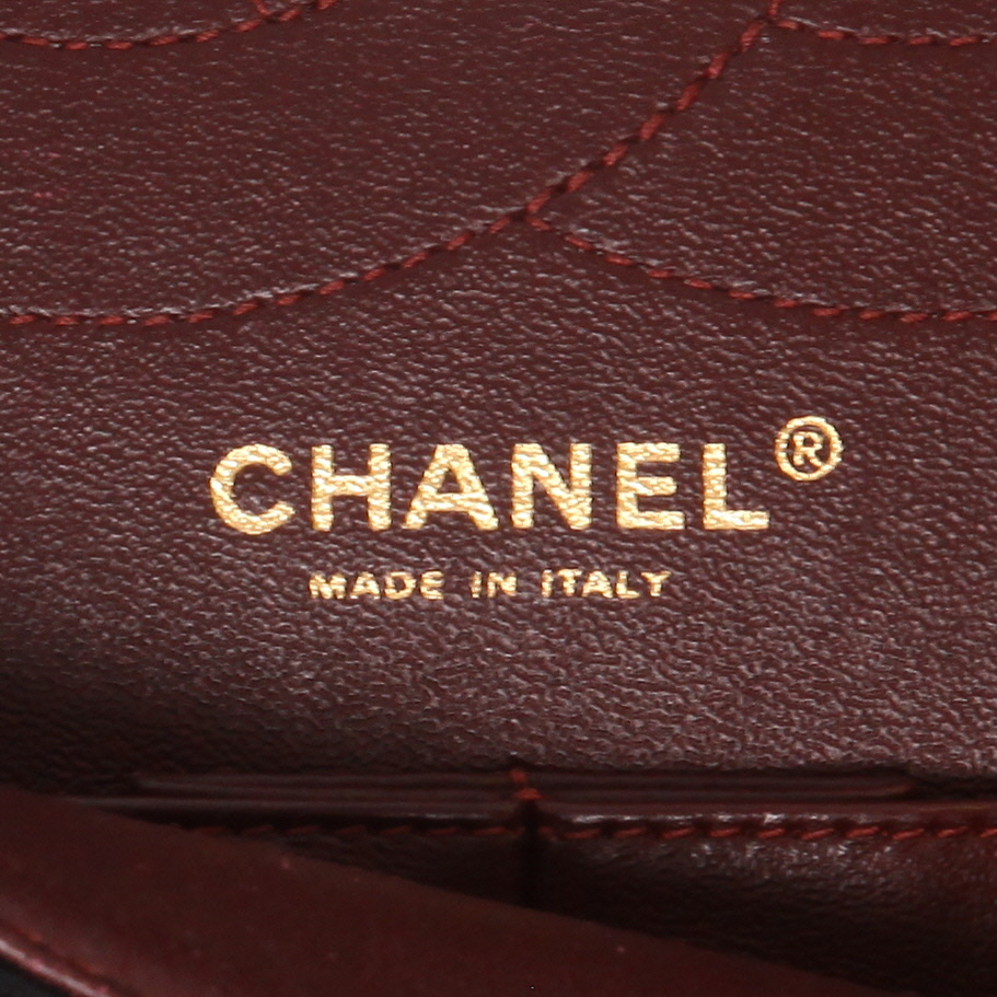 Chanel  Chanel 2.55 handbag  in black canvas - Detail D2