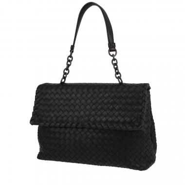 Borsa Bottega Veneta  Olimpia in pelle intrecciata nera