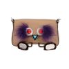 Fendi   shoulder bag  in beige leather  and purple synthetic furr - 360 thumbnail