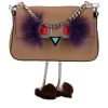 Fendi   python bag  in beige leather  and purple synthetic furr - Detail D4 thumbnail