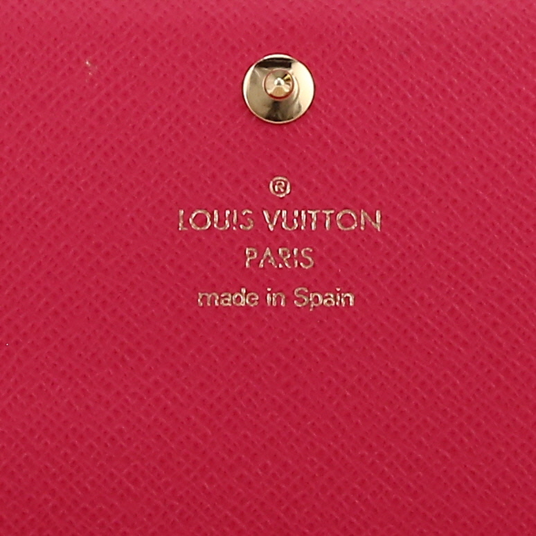 Billetera Louis Vuitton  Sarah en lona a cuadros azul celeste - Detail D2