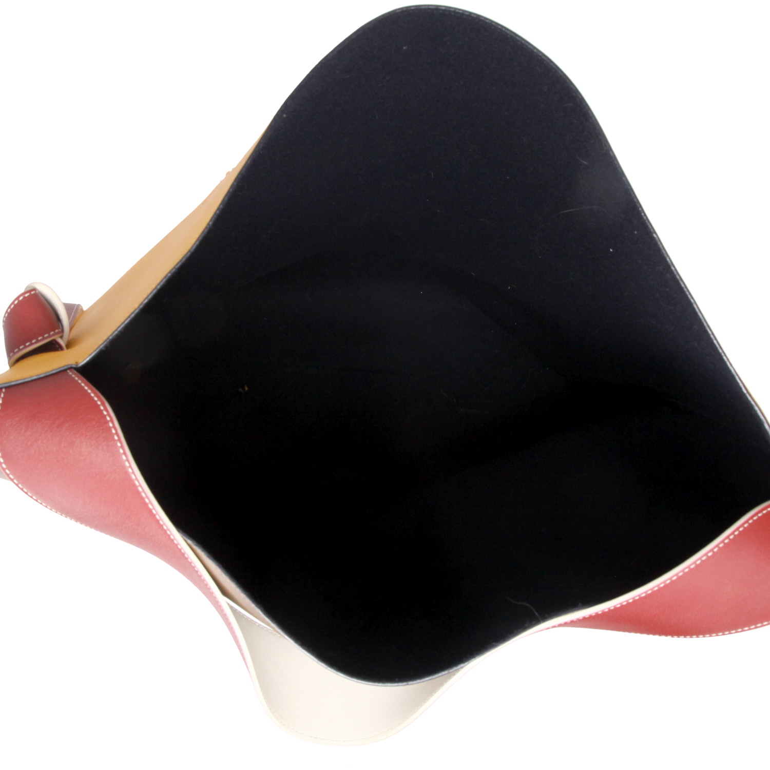 Sac cabas Celine   en cuir marron et jaune - Detail D3