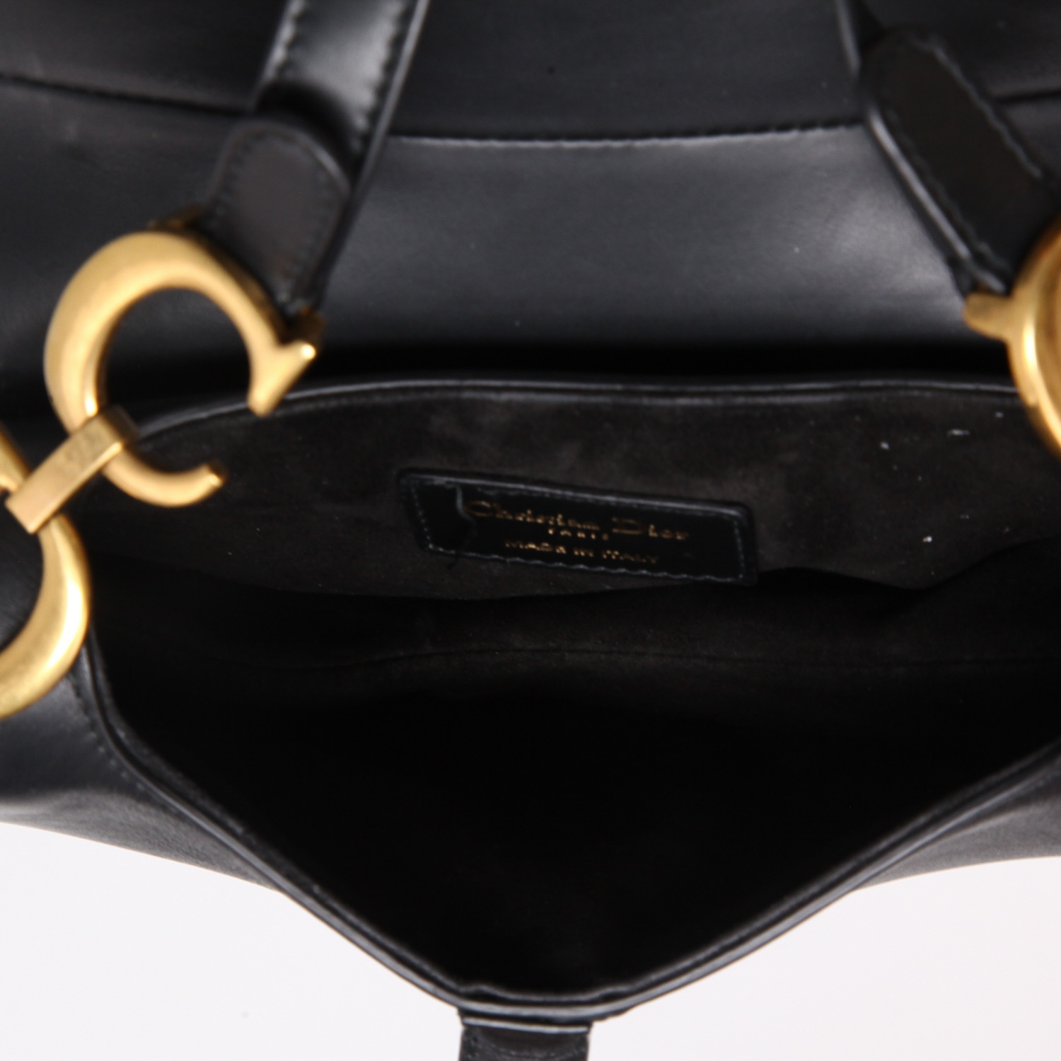 Bolso de mano Dior  Saddle en cuero negro - Detail D3