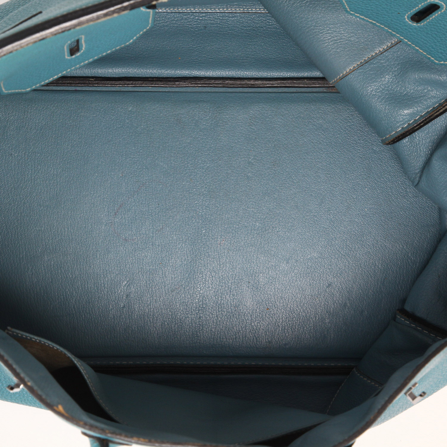 Sac à main Hermès  Birkin 40 cm en cuir togo bleu-jean - Detail D4