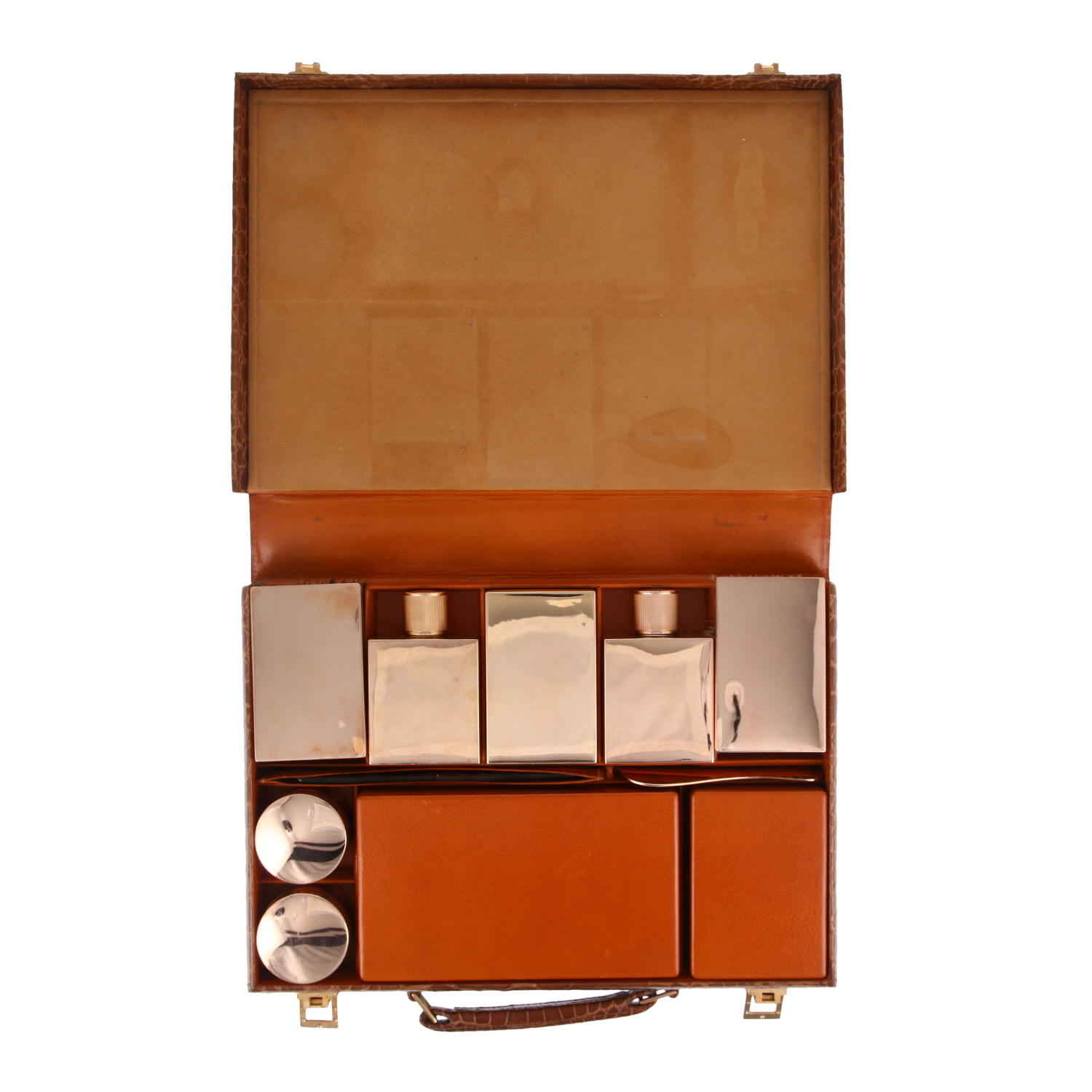 Porta-documentos Hermès  Jet en cocodrilo porosus marrón - Detail D3