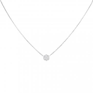 Collar Van Cleef 
Arpels Fleurette de oro blanco y diamantes