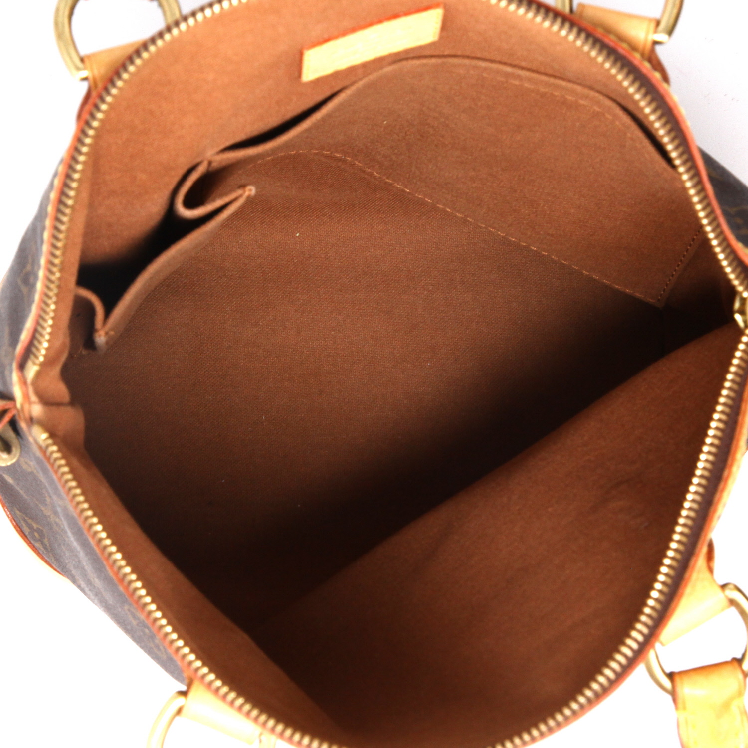 Borsa Louis Vuitton  Lockit in tela monogram e pelle naturale - Detail D3