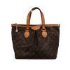 Shopping bag Louis Vuitton  Palermo in tela monogram marrone e pelle naturale - 360 thumbnail