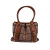 Burberry   handbag  in brown canvas  and brown leather - 360 thumbnail