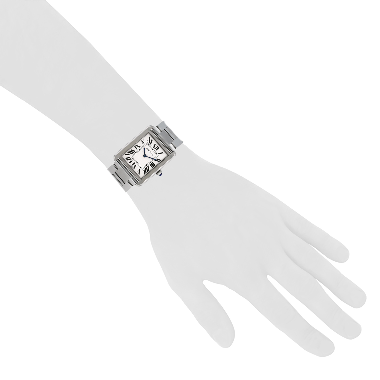 Montre Cartier Tank Solo en acier Ref: Cartier - 3169  Vers 2019 - Detail D1