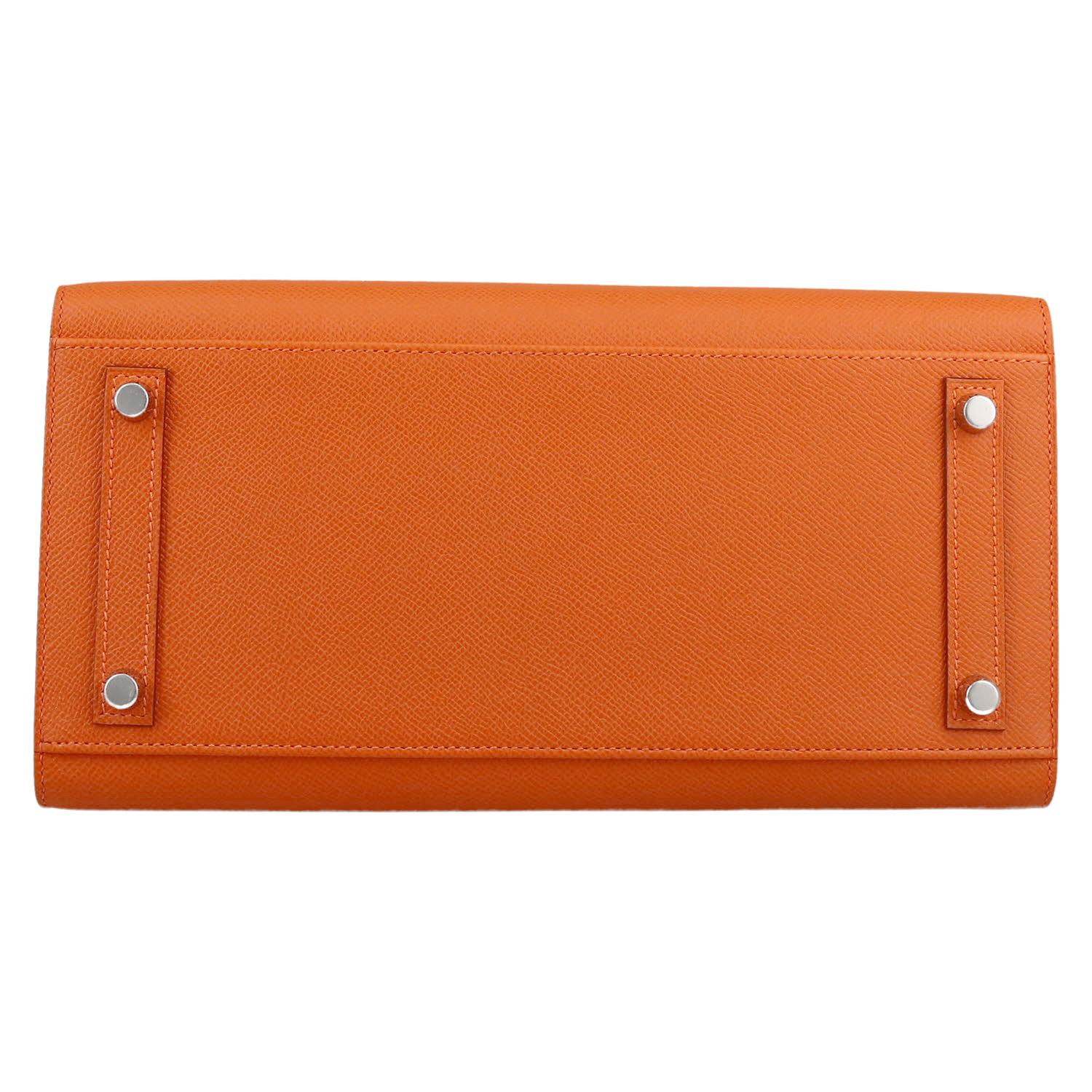 Bolso de mano Hermès  Birkin 30 cm en cuero epsom naranja Potiron - Detail D1