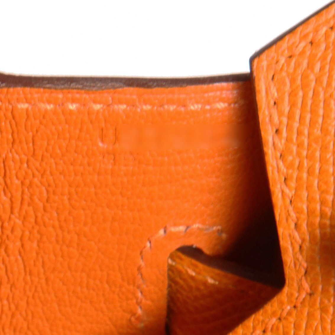 Hermès  Birkin 30 cm handbag  in orange Potiron epsom leather - Detail D4
