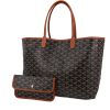 Goyard  Saint-Louis shopping bag  in black Goyard canvas  and brown leather - 00pp thumbnail