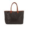 Goyard  Saint-Louis shopping bag  in black Goyard canvas  and brown leather - 360 thumbnail