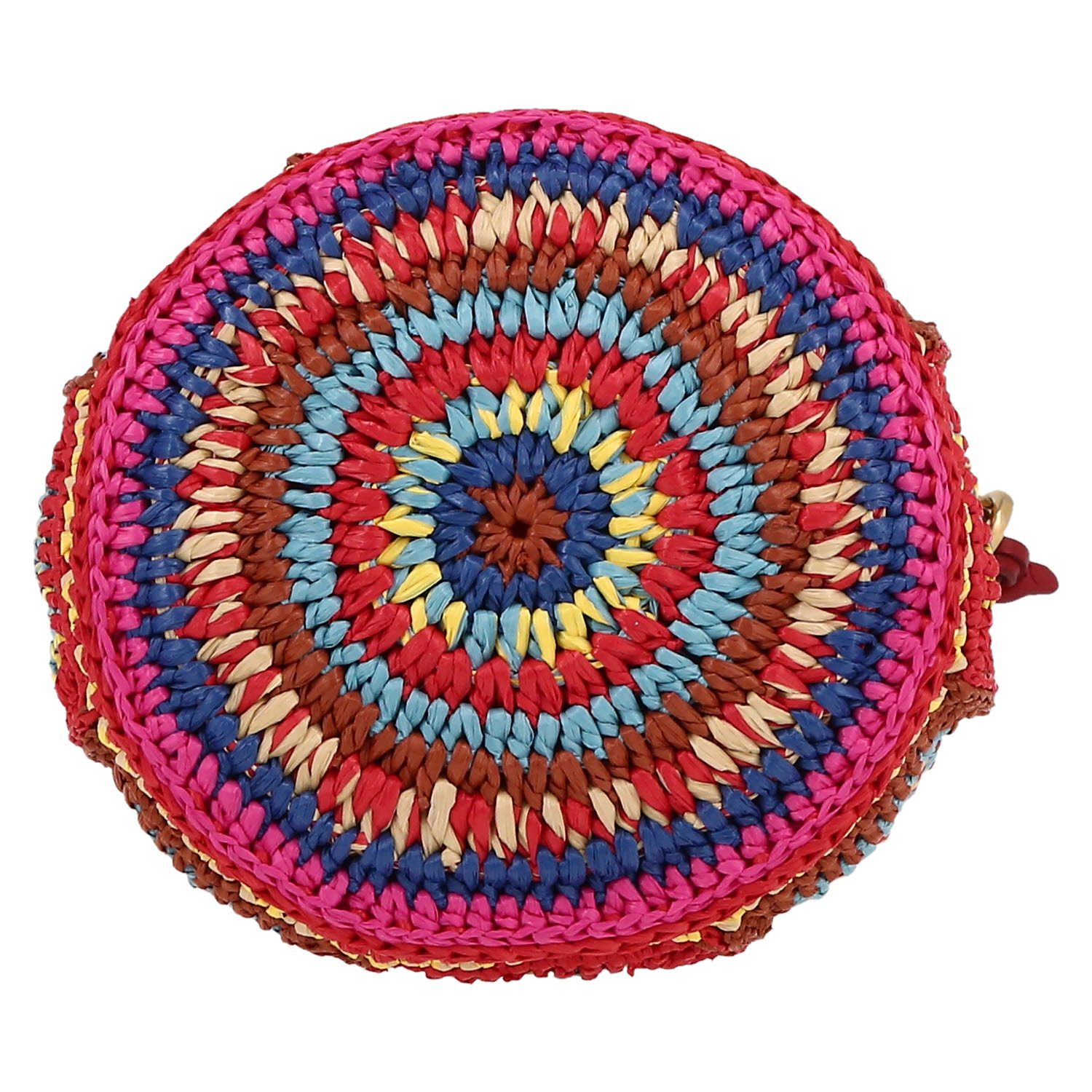 Miu Miu   handbag  multicolor  raphia  and red leather - Detail D1