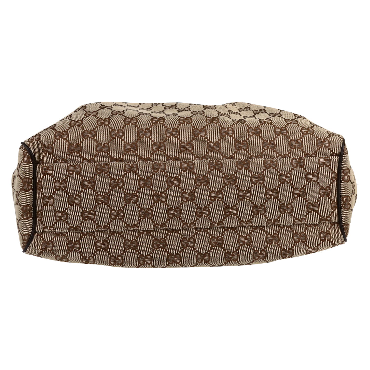 Gucci   handbag  in beige and brown logo canvas  and brown leather - Detail D1