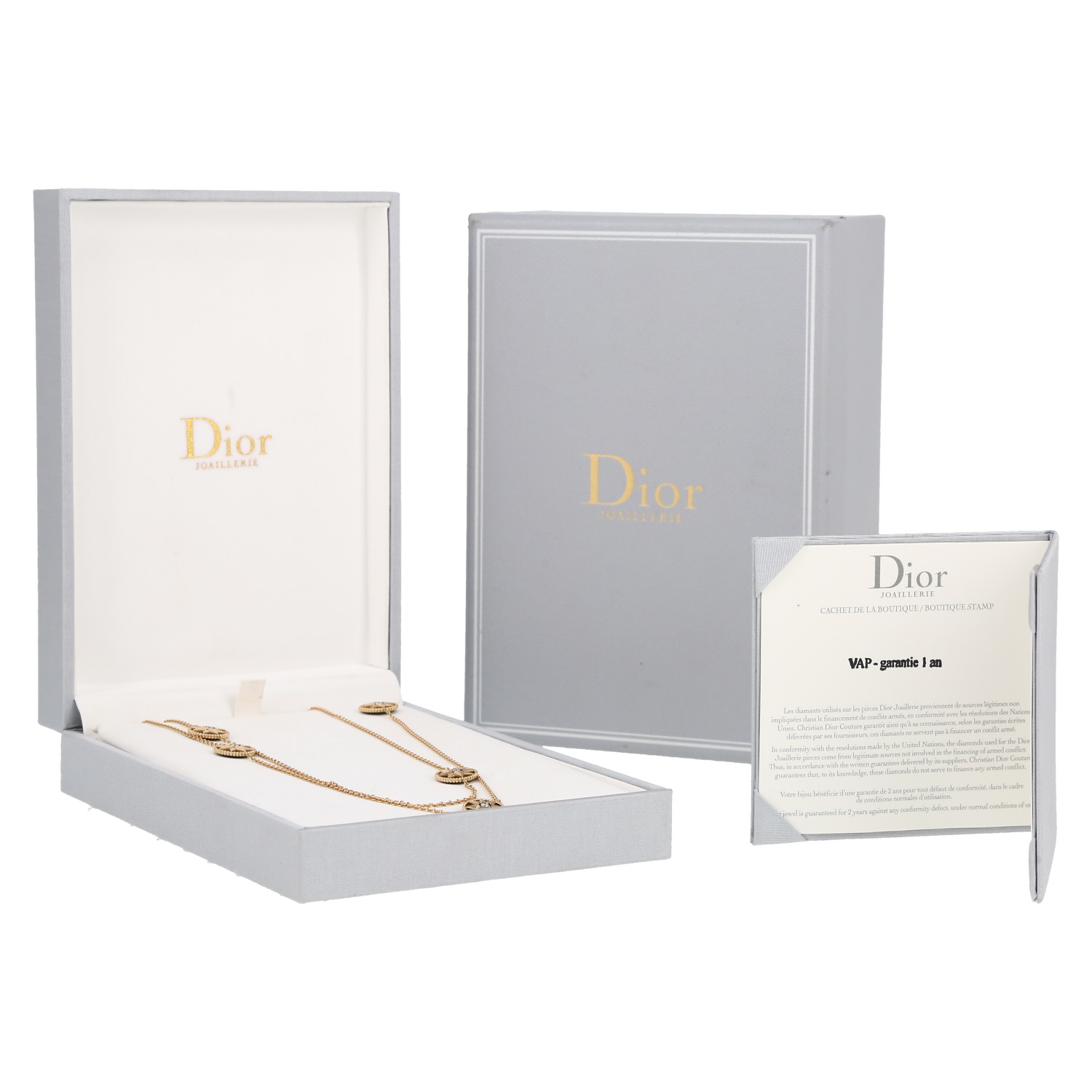 Dior Rose des vents long necklace in yellow gold, malachite and diamonds - Detail D2