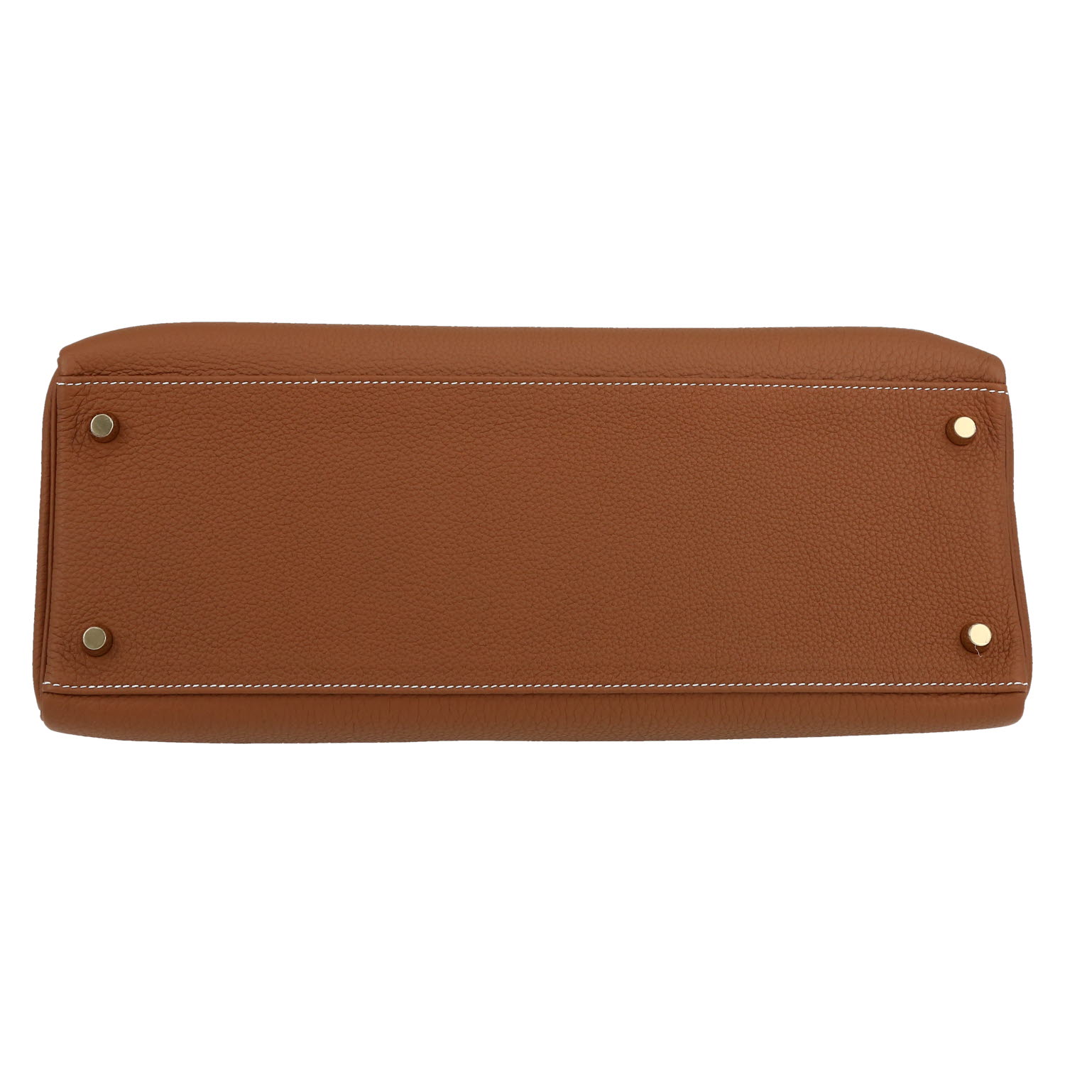 Bolso de mano Hermès  Kelly 35 cm en cuero togo color oro - Detail D1