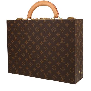 Malette Louis Vuitton  Boite à bijoux en toile monogram et cuir naturel