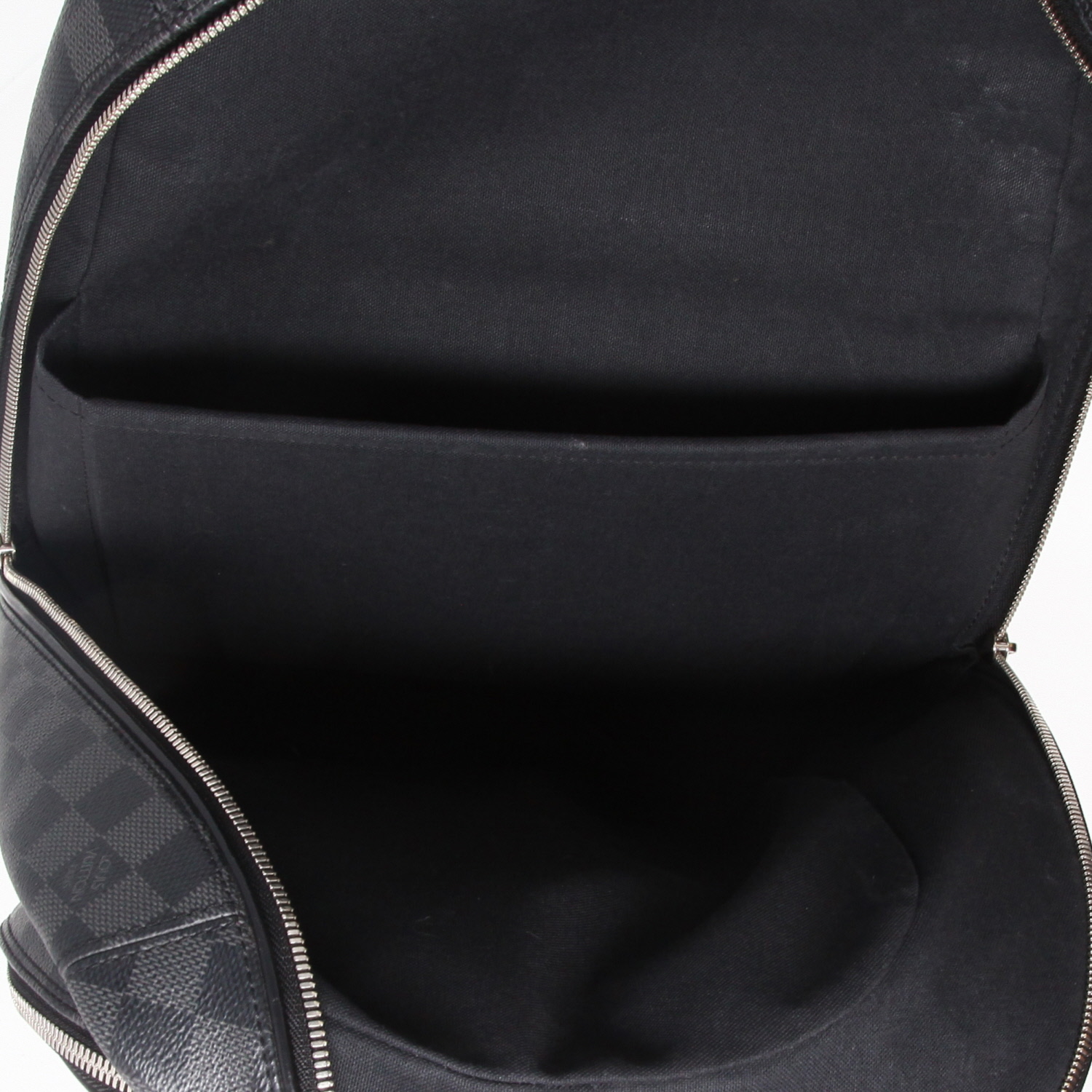 Mochila Louis Vuitton  Michael en lona a cuadros gris Graphite y cuero negro - Detail D3