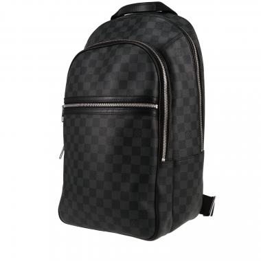 Louis Vuitton  Michael backpack  in grey Graphite damier canvas  and black leather