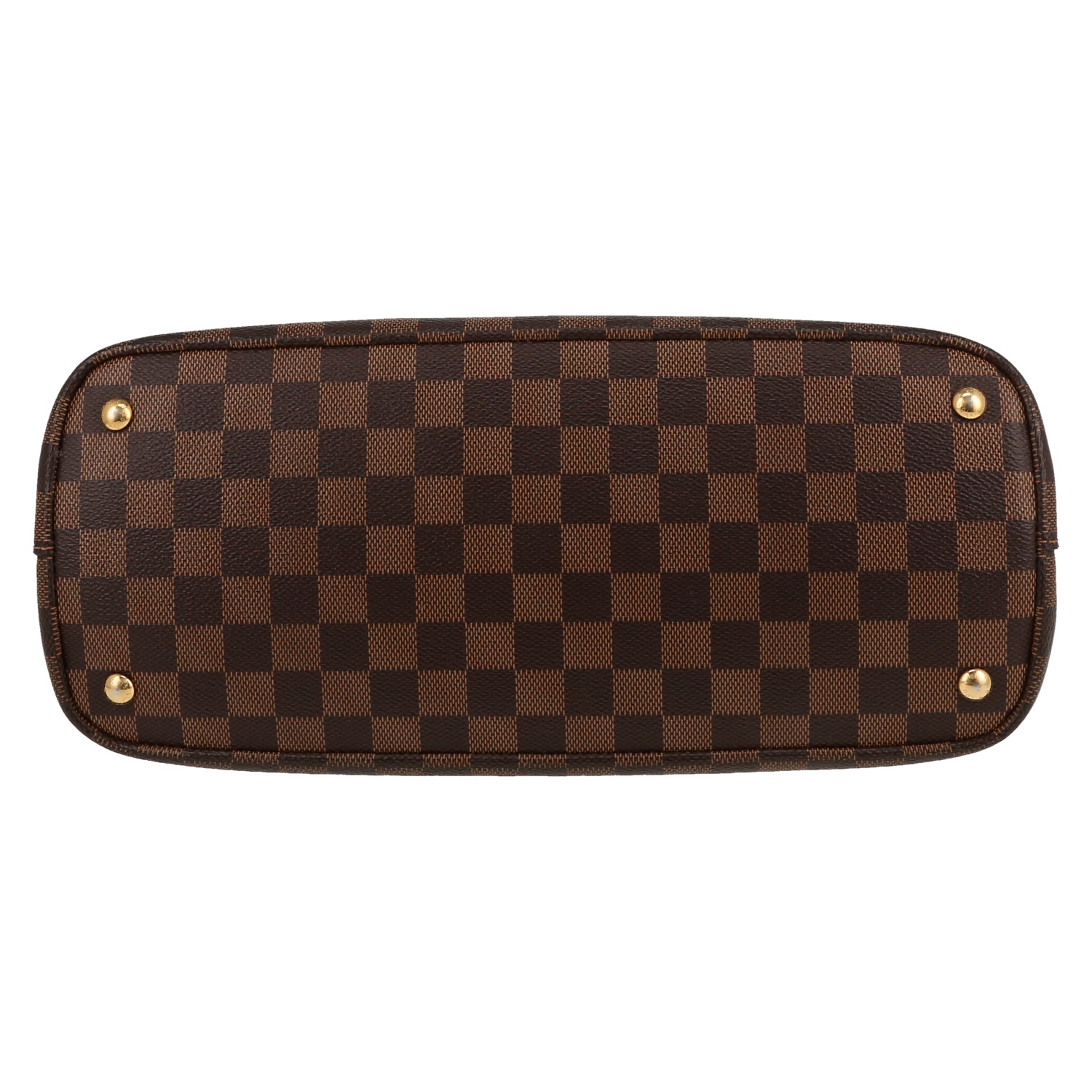 Borsa Louis Vuitton  Kensington in tela a scacchi ebana e pelle marrone - Detail D1