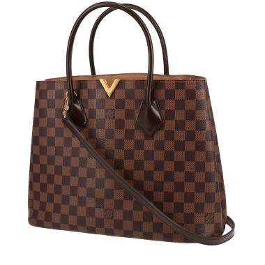 Borsa Louis Vuitton  Kensington in tela a scacchi ebana e pelle marrone