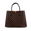 Shopping bag Louis Vuitton  Kensington in tela a scacchi ebana e pelle marrone - 360 thumbnail