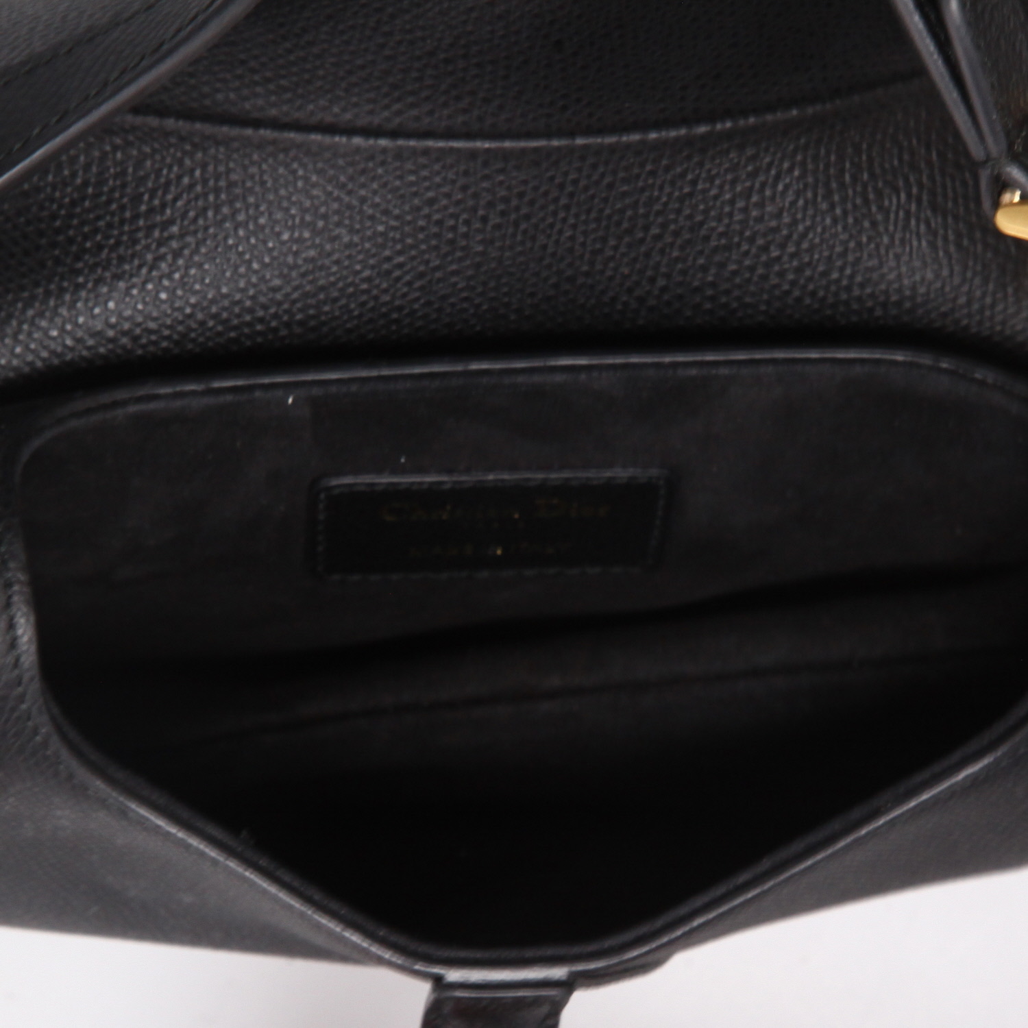 Dior  Saddle mini  handbag  in black grained leather - Detail D3