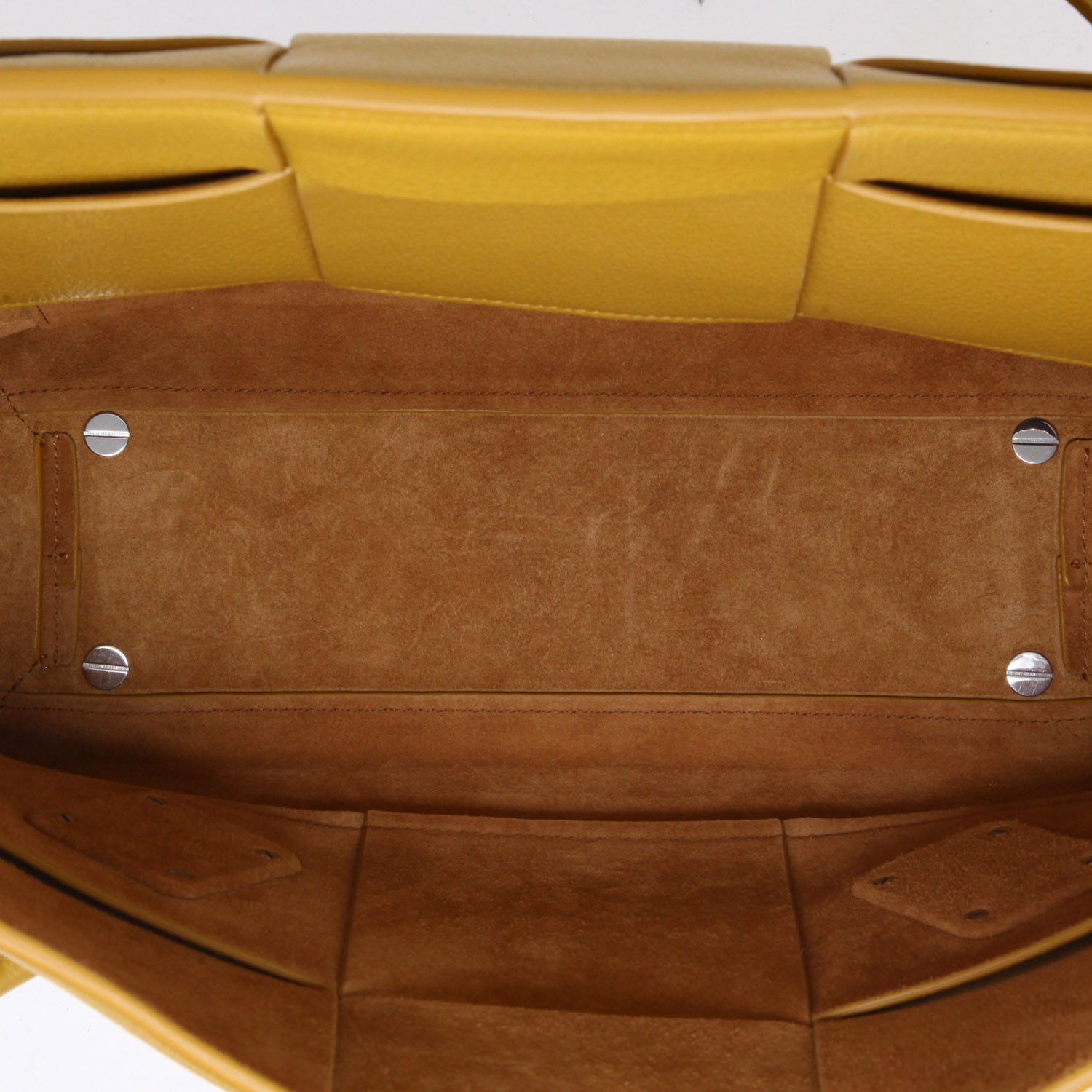 Borsa Bottega Veneta  Arco 33 in pelle intrecciata giallo senape - Detail D3