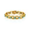Bracelet années 70 Mauboussin  en or jaune et turquoises - 360 thumbnail