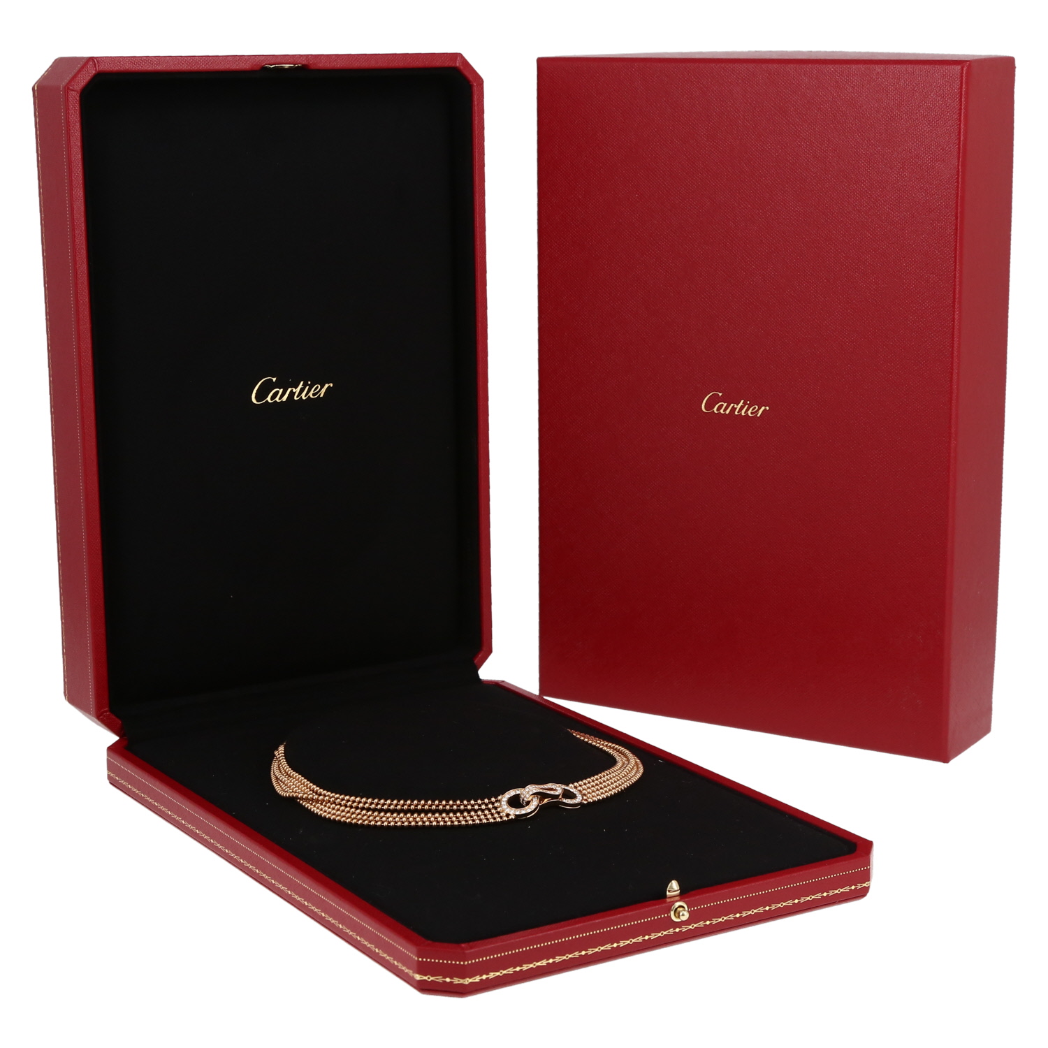 Collier Cartier Agrafe en or rose et diamants - Detail D2