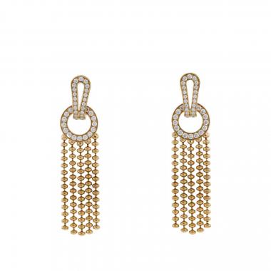 Paire de pendants d'oreilles amovible Cartier Agrafe en or rose et diamants