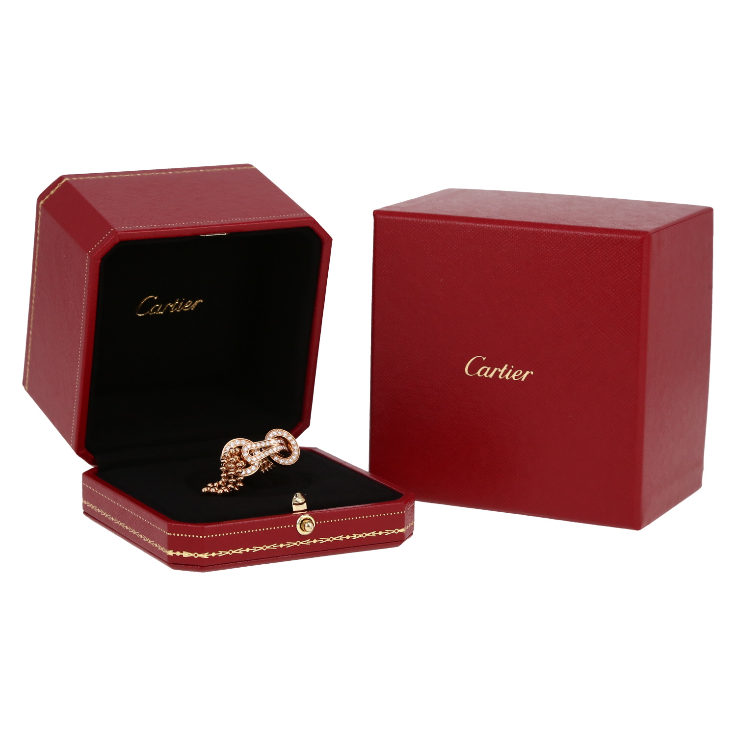 Bague Cartier Agrafe en or rose et diamants - Detail D2