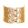 Flexible Cartier Agrafe cuff bracelet in pink gold and diamonds - 360 thumbnail