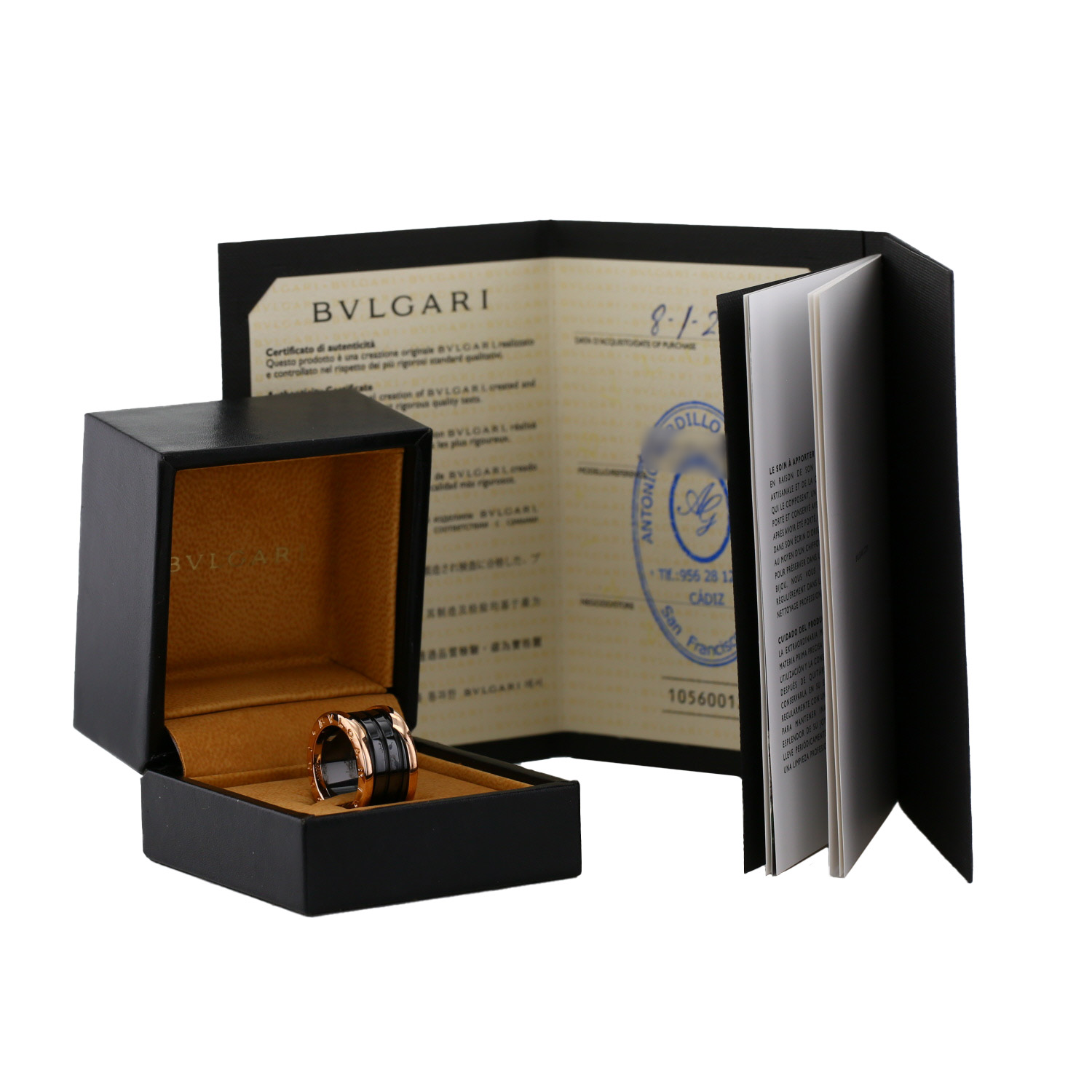 Bulgari B.Zero1 ring in pink gold and ceramic - Detail D2