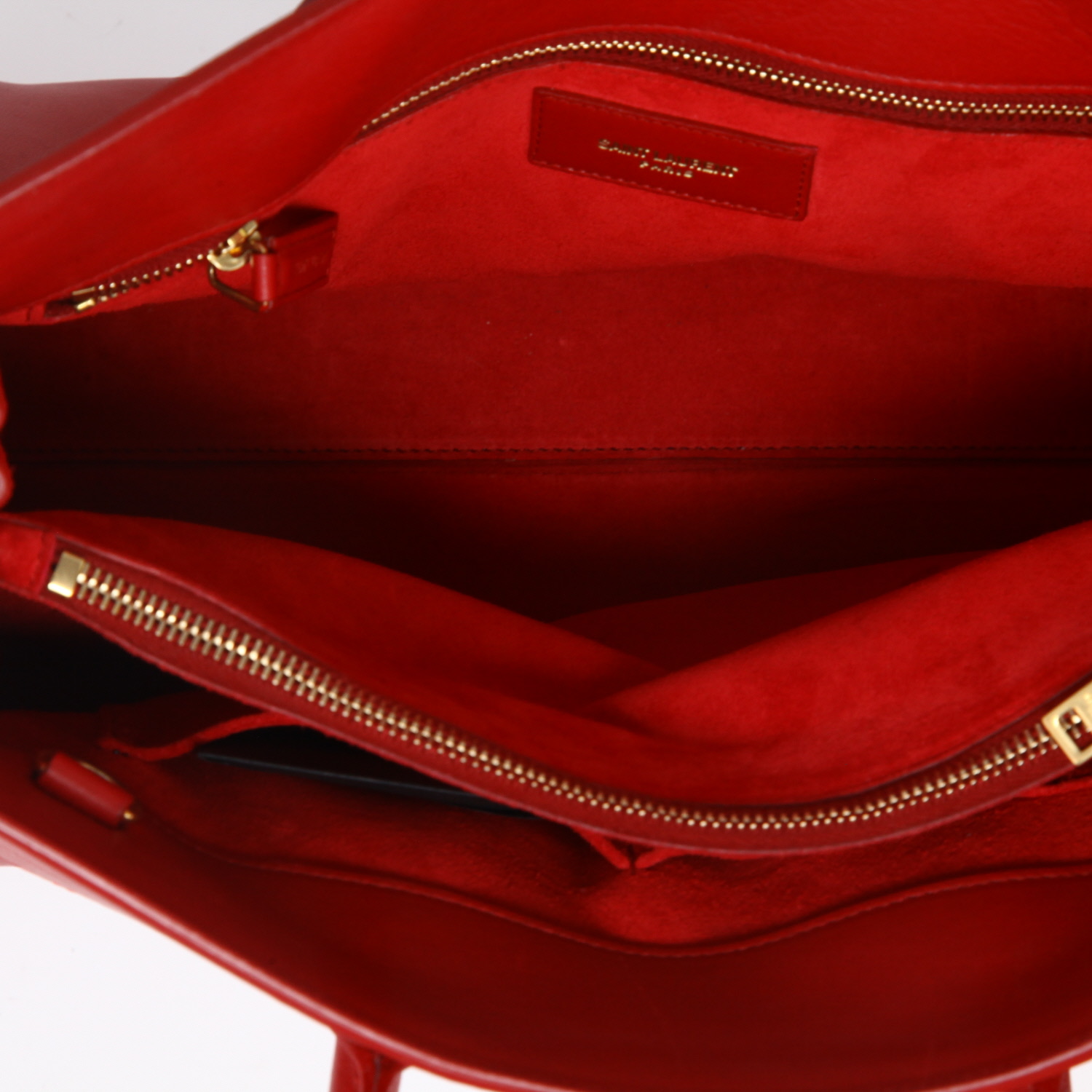 Bolso de mano Saint Laurent  Sac de jour modelo pequeño  en cuero rojo - Detail D3