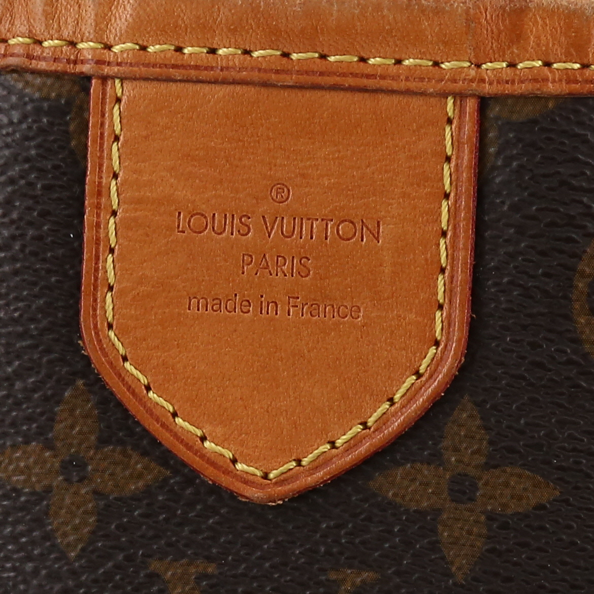Sac porté épaule ou main Louis Vuitton  Delightful en toile monogram marron et cuir naturel - Detail D2