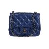 Chanel  Mini Carré handbag  in blue patent quilted leather - 360 thumbnail