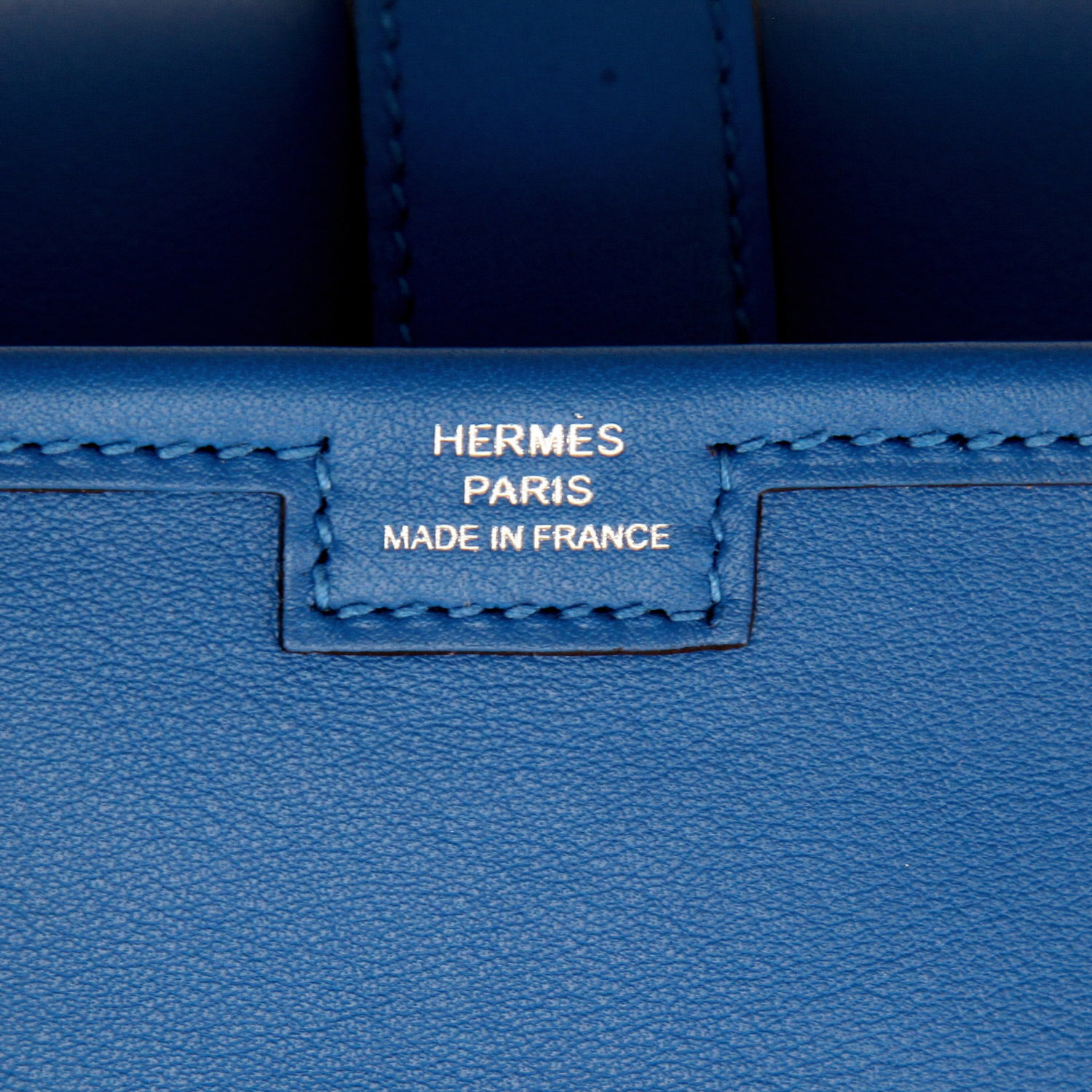 Pochette Hermès  Jige in pelle Swift blu - Detail D2