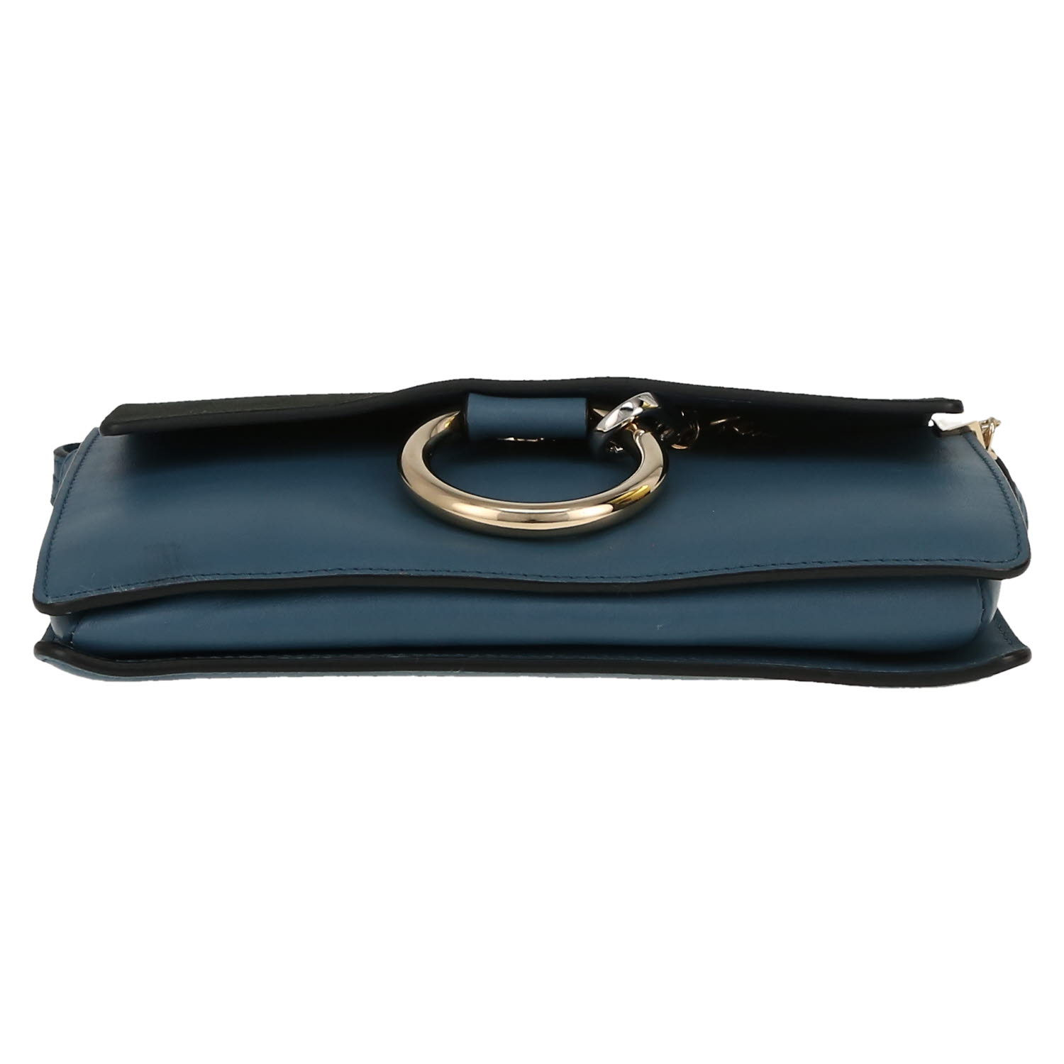 Chloé  Faye shoulder bag  in blue leather  and blue suede - Detail D1