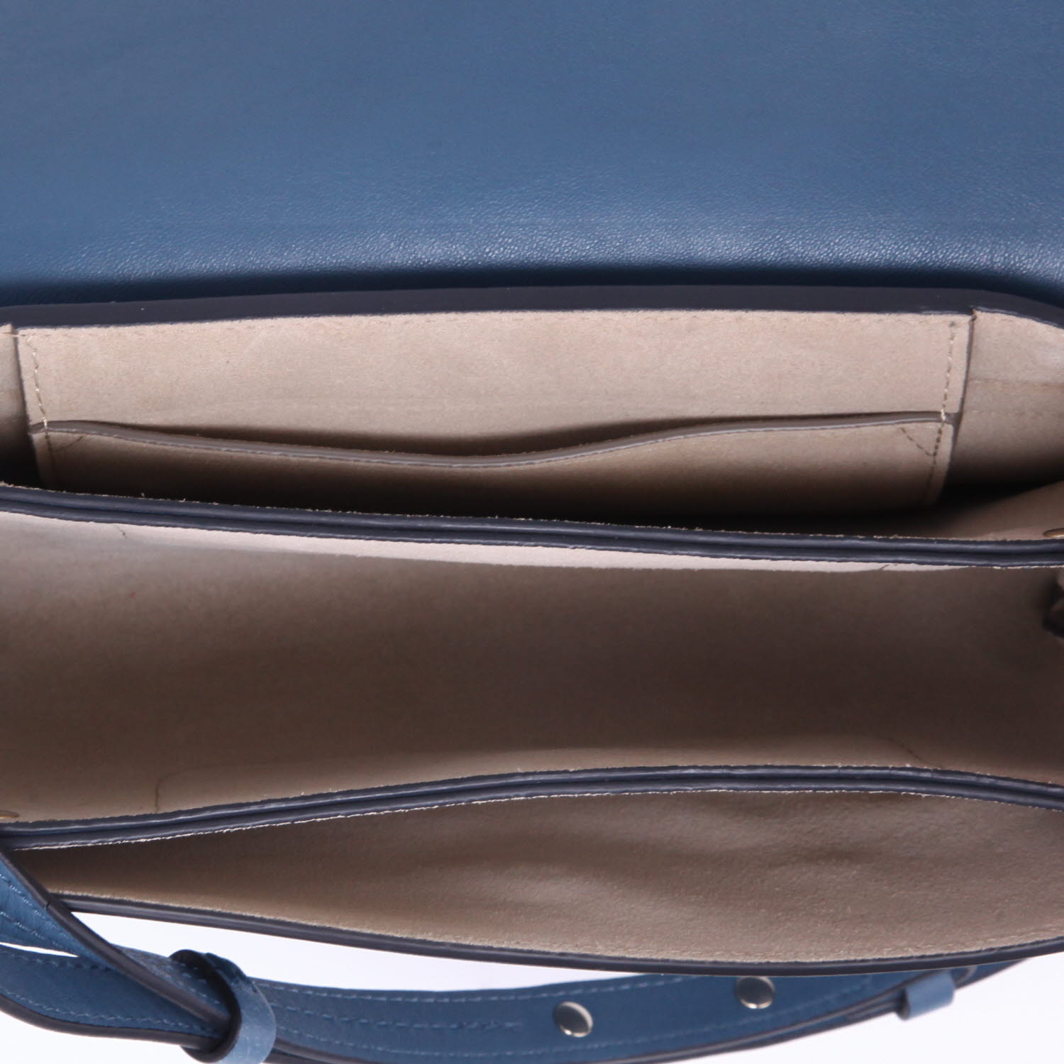 Borsa a tracolla Chloé  Faye in pelle blu e camoscio blu - Detail D3