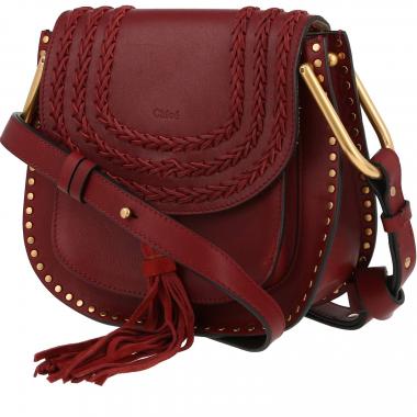 Sac bandoulière Chloé  Hudson en cuir bordeaux