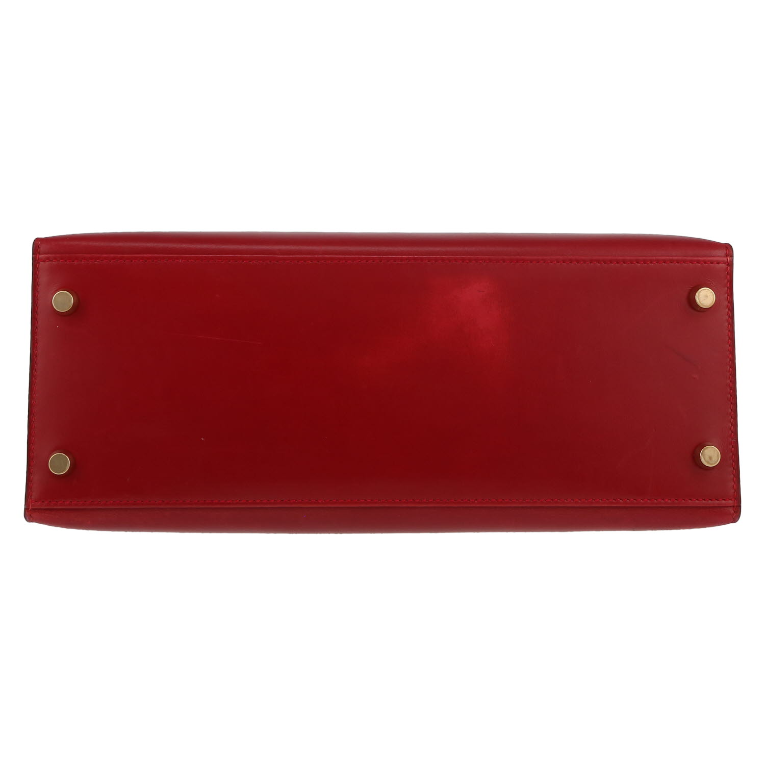 Bolso de mano Hermès  Kelly 28 cm en cuero box rojo Vif - Detail D1