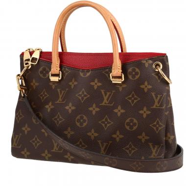 RvceShops Revival, Borsa a tracolla Louis Vuitton Pallas in tela monogram  marrone e pelle fucsia