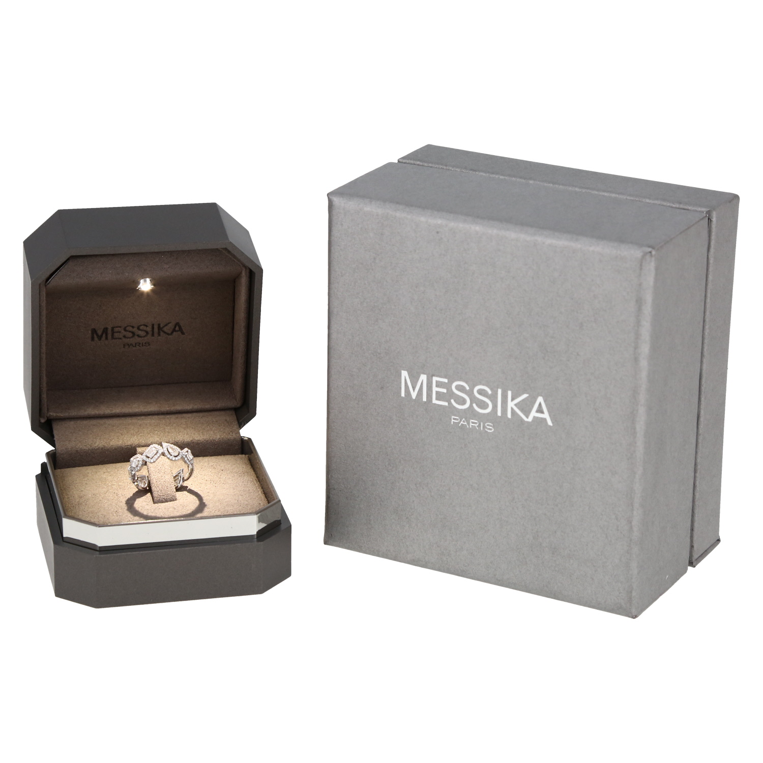 Messika My Twin ring in white gold and diamonds - Detail D2