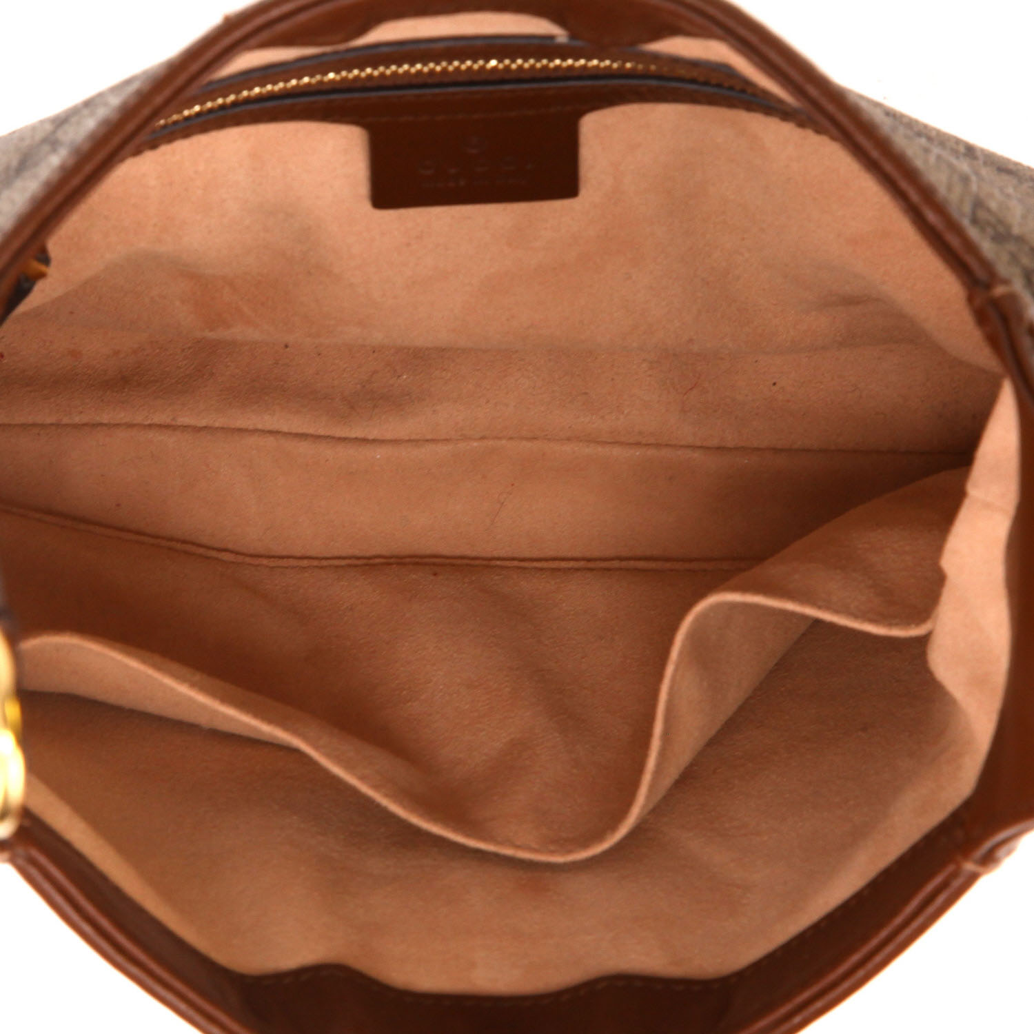 Gucci  Jackie small model  handbag  in beige logo canvas  and brown leather - Detail D3