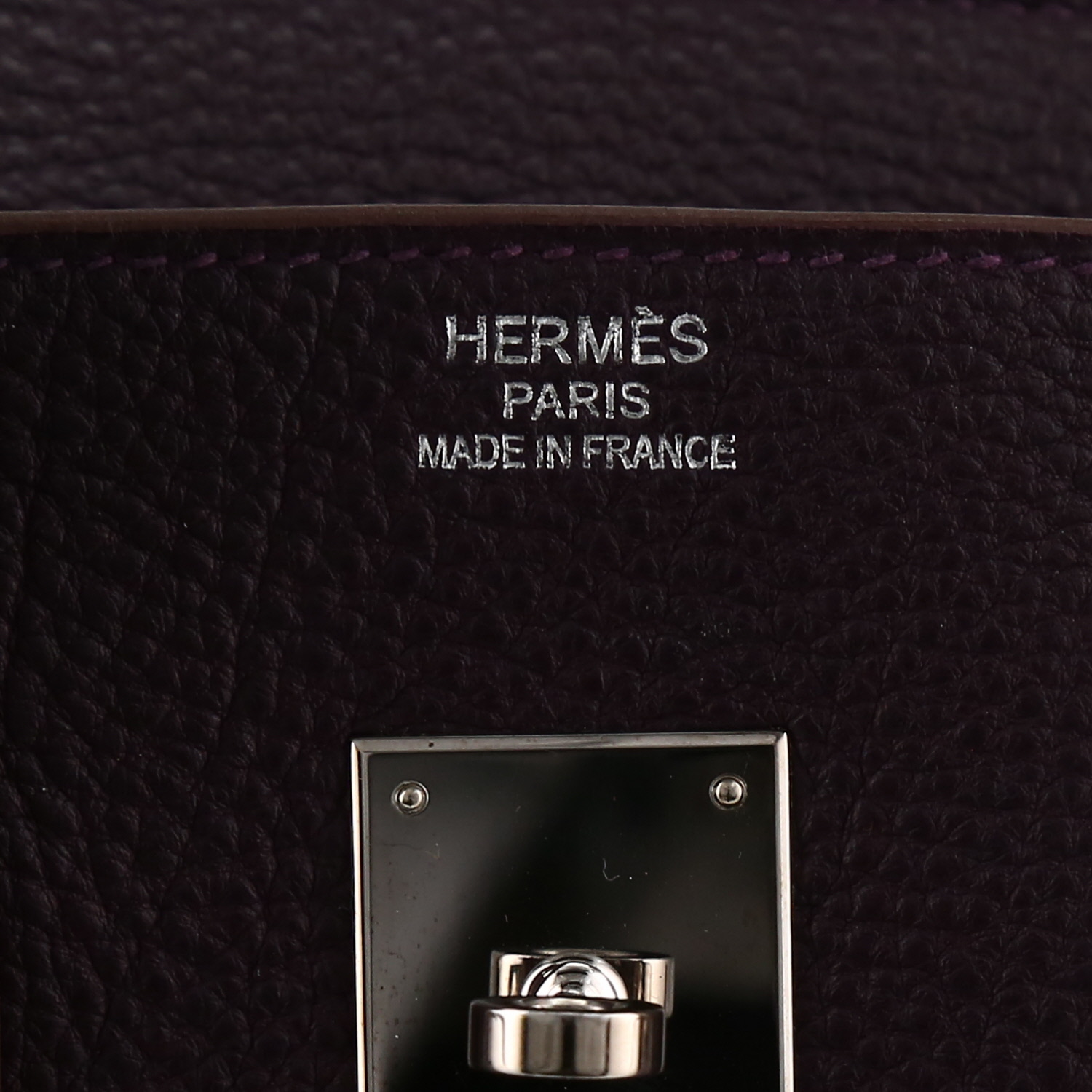 Bolso de mano Hermès  Birkin 35 cm en cuero togo violeta - Detail D2
