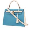 Bolso de mano Hermès  Kelly 28 cm en cuero epsom bicolor azul y blanco - 00pp thumbnail